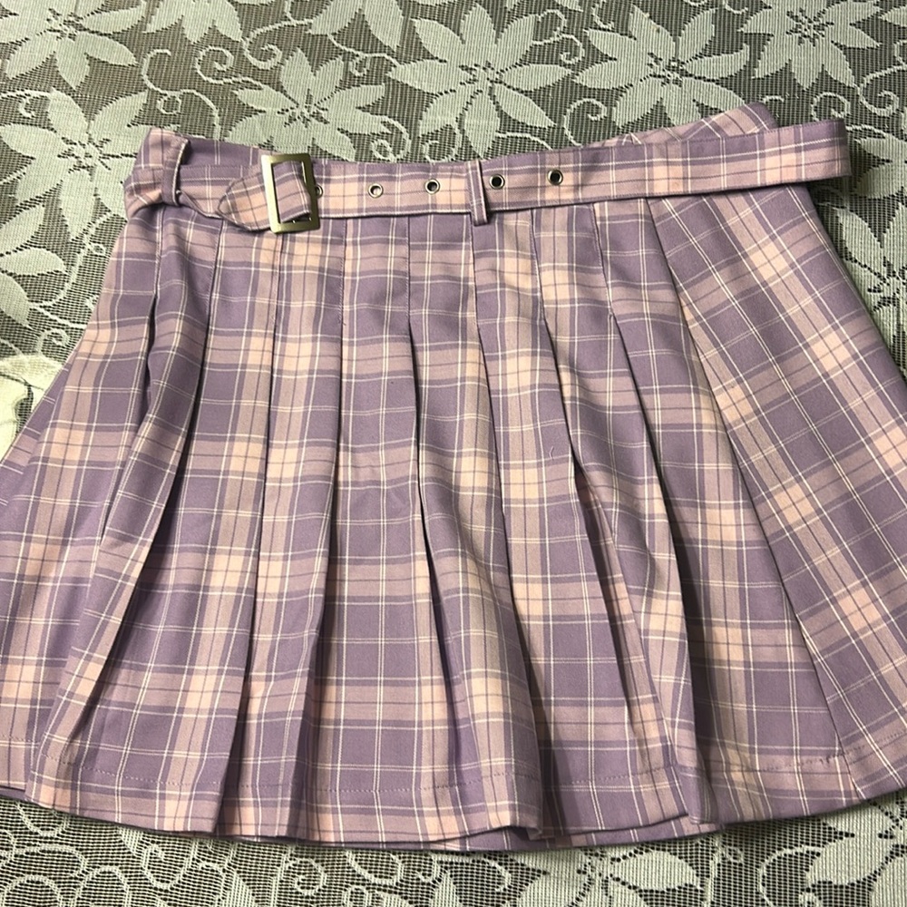 Hot Topic Official Purple Skater Skirt - Women’s Size XL with Belt